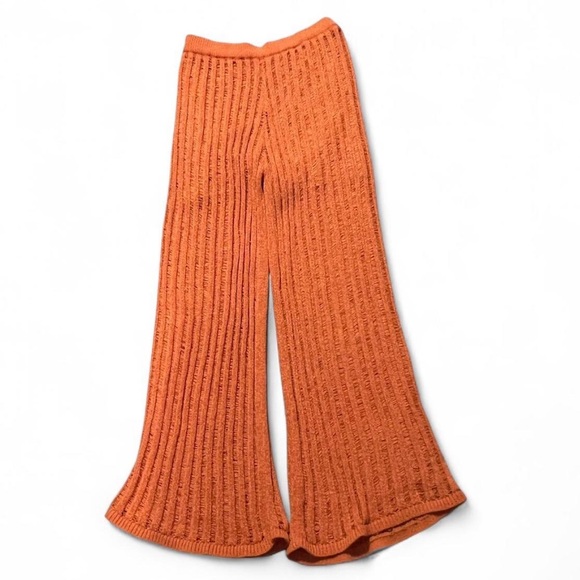 Ellison Orange Wide Leg Flared Lined Bohemian Pants Sz Lg - Picture 2 of 8